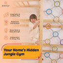 Walnut Modular Swedish Ladder Jungle Gym - 79 Inch Wall Mounted