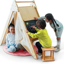 Wood Learning Tent and Climber with Desk and Chair