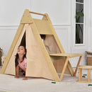 Wood Learning Tent and Climber with Desk and Chair