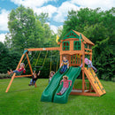 Outing with Double Slides Swing Set