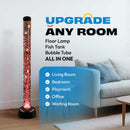 PLAYLEARN 5ft Sensory LED Bubble Tube Lamp with 2 Brackets