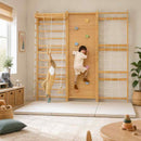 Walnut Modular Swedish Ladder Jungle Gym - 79 Inch Wall Mounted