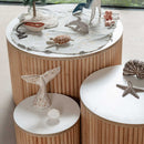 Avenlur Nesting Fluted Tables - White
