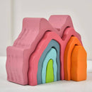 Wooden Mountain Rainbow Stacker Toy Puzzle Blocks