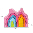 Wooden Mountain Rainbow Stacker Toy Puzzle Blocks