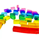 Green Elephant Rainbow Lucite Building Blocks - 50 Piece Set