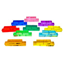 Green Elephant Rainbow Lucite Building Blocks - 50 Piece Set