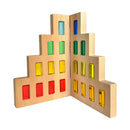 Green Elephant Rainbow Lucite Building Blocks - 50 Piece Set