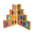 Green Elephant Rainbow Lucite Building Blocks - 50 Piece Set