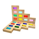 Green Elephant Rainbow Lucite Building Blocks - 50 Piece Set