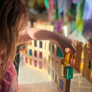 Green Elephant Rainbow Lucite Building Blocks - 50 Piece Set