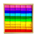 Green Elephant Rainbow Lucite Building Blocks - 50 Piece Set