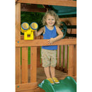 Mountain View Lodge Swing Set with Wooden Roof