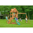Mountain View Lodge Swing Set with Wooden Roof