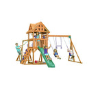 Mountain View Lodge Swing Set with Wooden Roof