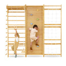Walnut Modular Swedish Ladder Jungle Gym - 79 Inch Wall Mounted